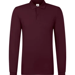 Männer Langarm Fein-Piqué Poloshirt 180