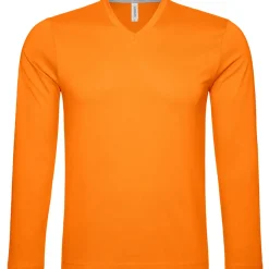 Männer V-Ausschnitt Langarmshirt in Übergröße