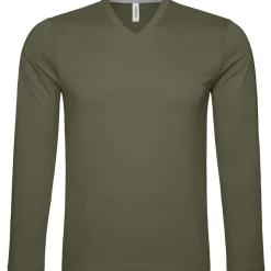 Männer V-Ausschnitt Langarmshirt in Übergröße