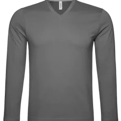 Männer V-Ausschnitt Langarmshirt in Übergröße