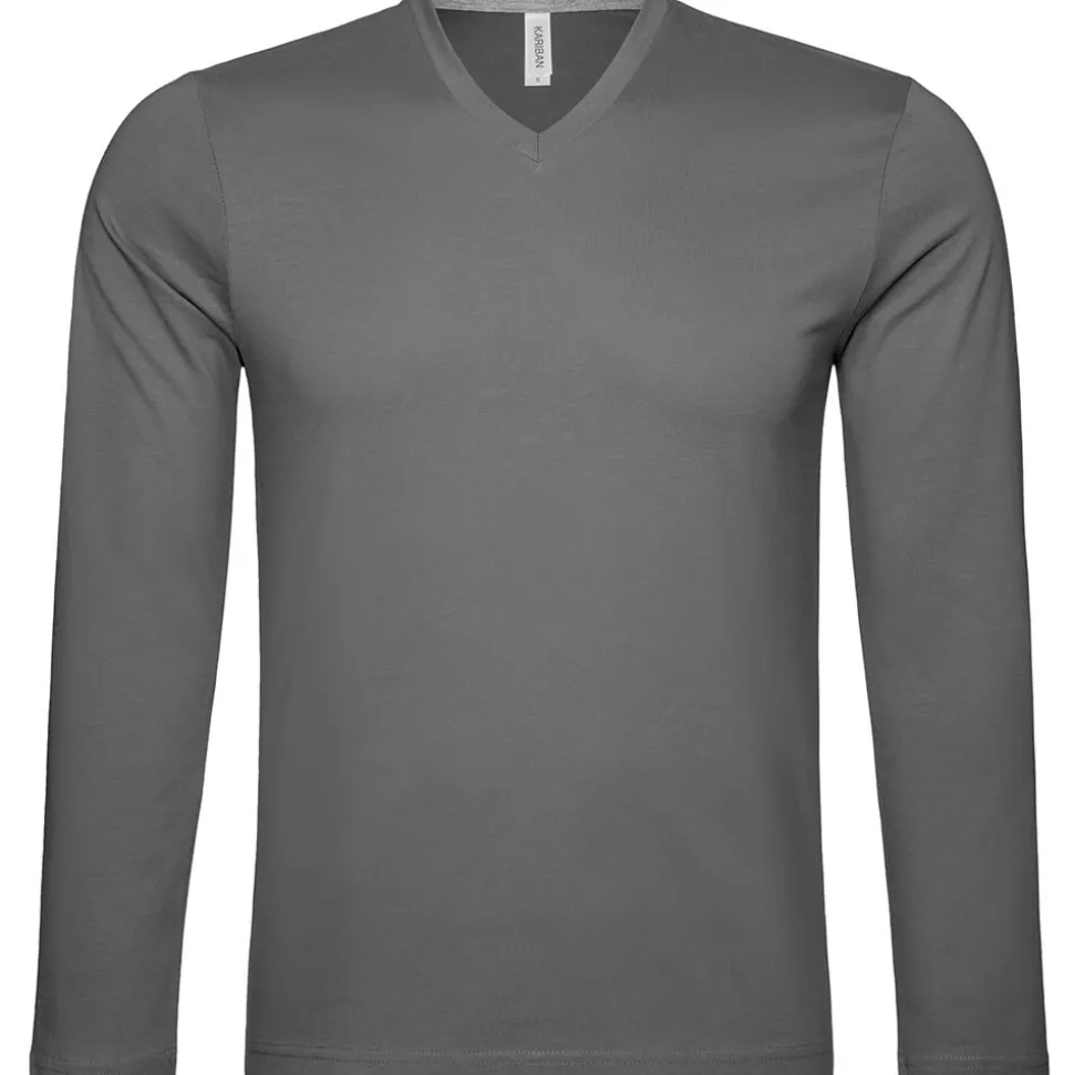 Männer V-Ausschnitt Langarmshirt in Übergröße