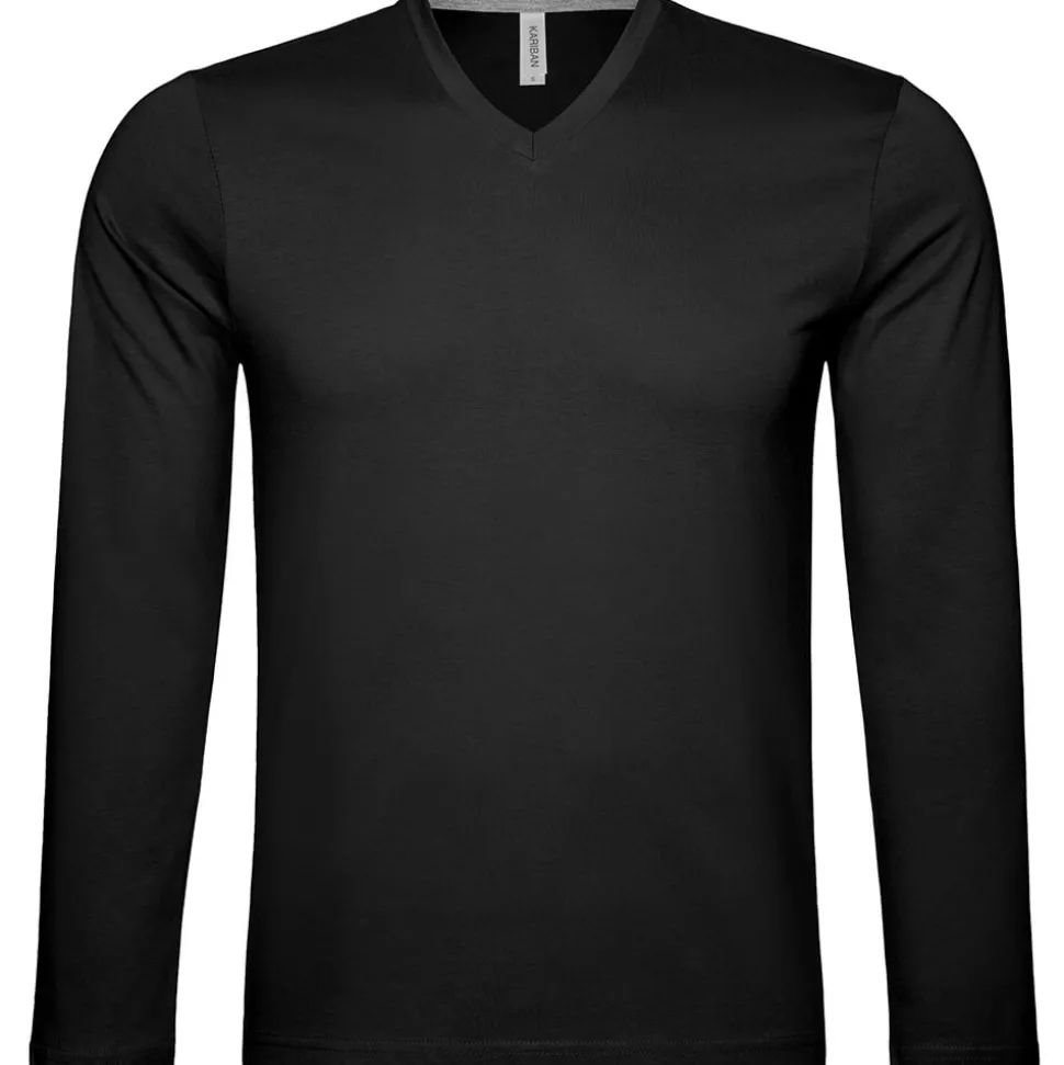 Männer V-Ausschnitt Langarmshirt in Übergröße