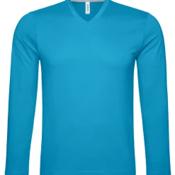 Männer V-Ausschnitt Langarmshirt