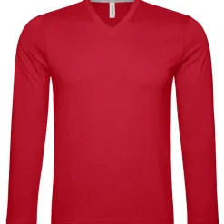 Männer V-Ausschnitt Langarmshirt