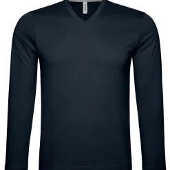Männer V-Ausschnitt Langarmshirt